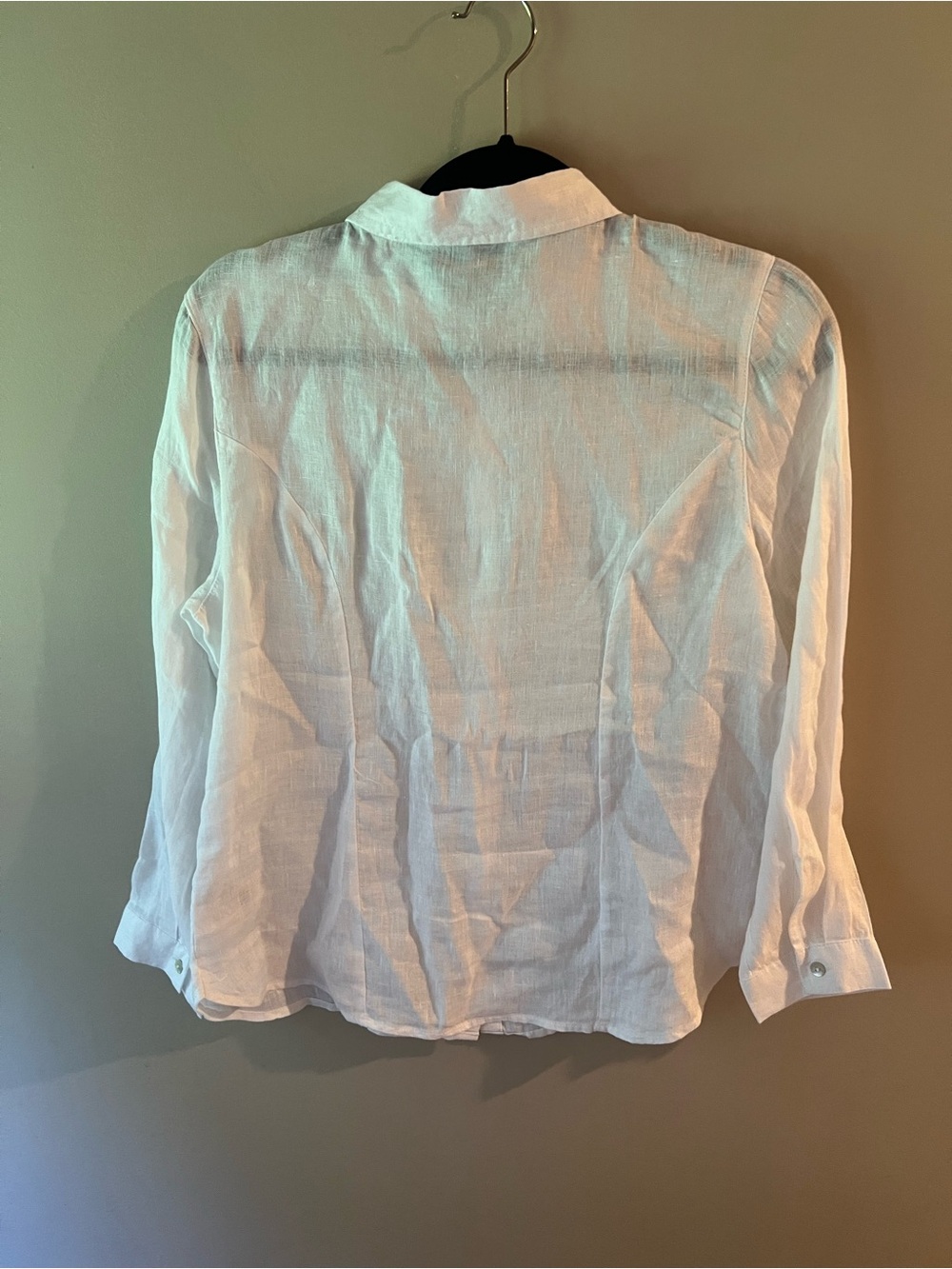 Tahari White Linen Button-Down Women's Shirt - Picture 3 of 3